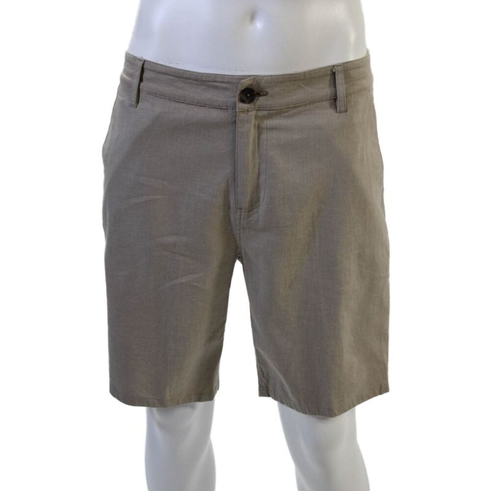 Paige Mens Chino Shorts Beige Button Closure Linen Viscose Size 31